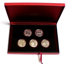Belarus 1 Ruble Set of 5 Copper Nickel Proof-like Coins Slutsk Belts Series #175