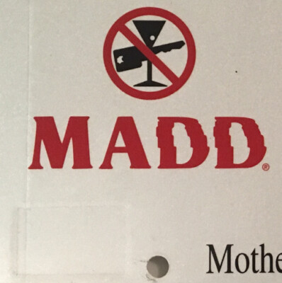 MADD Mothers Against Drunk Driving License Plate Frame - Black Metal Tag Holder