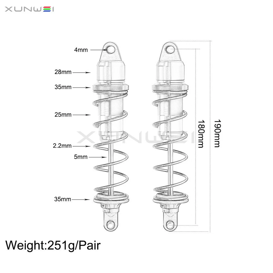 ARA330609 ARA330610 Aluminum Shock Absorber Damper For 1/5 ARRMA Kraton Outcast - Image 3 of 4