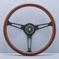 Nardi 380mm 15inch Classic Steering Wheel Mahogany Wood Black Spoke