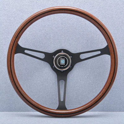 NARDI 380mm 15inch Classic Steering Wheel Mahogany Wood Black Spoke