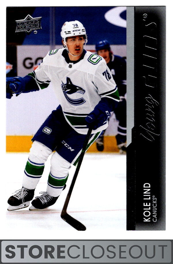 2021-22 Upper Deck #247 Kole Lind Rookie Young Guns RC Vancouver Canucks
