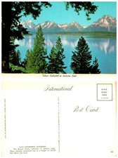 Vintage Postcard Tetons Reflected in Jackson Lake Grand Teton Wyoming