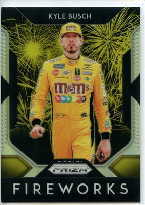 2019 Panini Prizm Racing NASCAR Fireworks HOLO SILVER #F-11 Kyle Busch