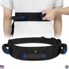 Gait Belt for Seniors, Transfer Belt with Handles, Quick Release, Black