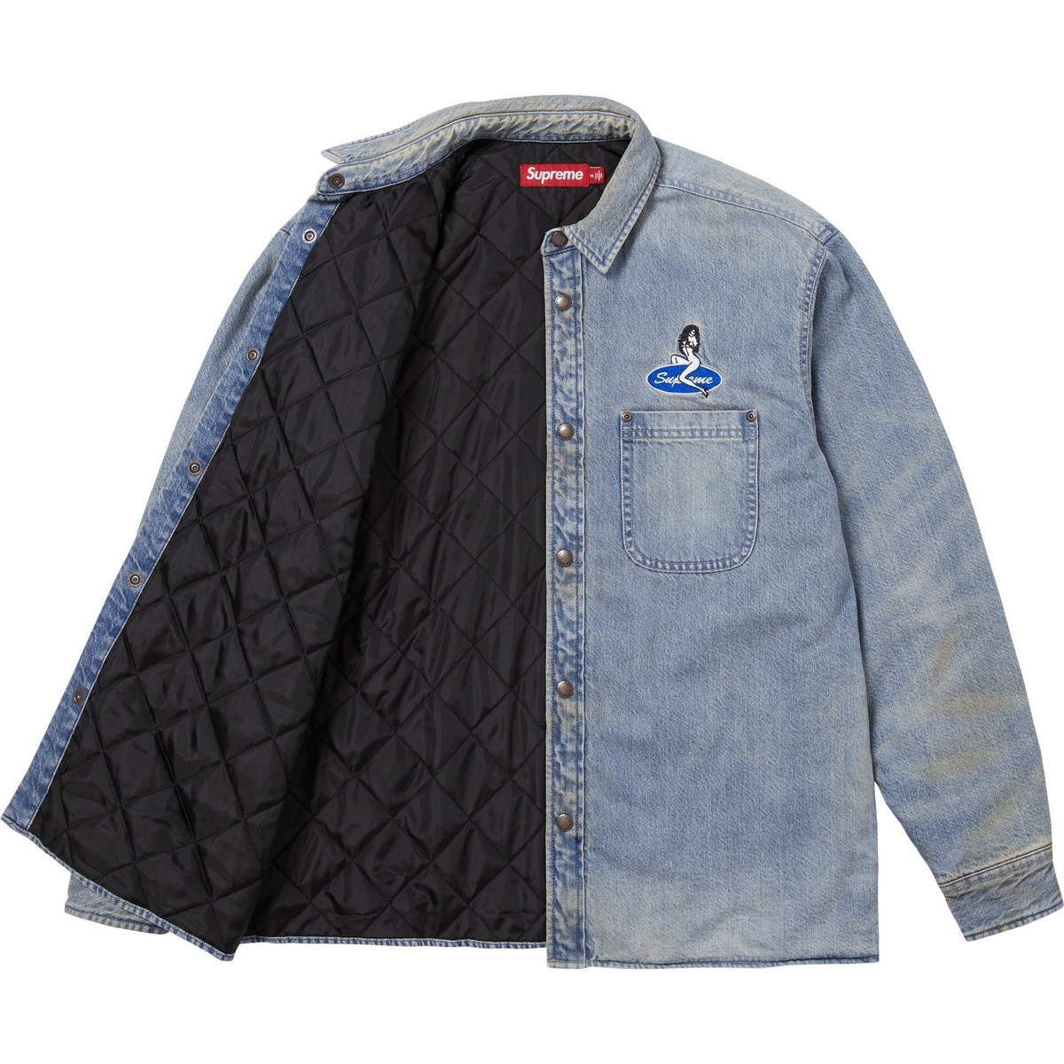 レ*ー様 Supreme Quilted Lined Denim Snap Sh Supreme Quilted Lined Denim Snap Shirt 4colors 26SS | eBay