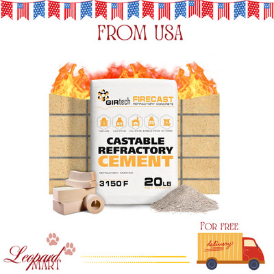 Castable Refractory Cement Mix 3110 Degree Fahrenheit 20 Lbs