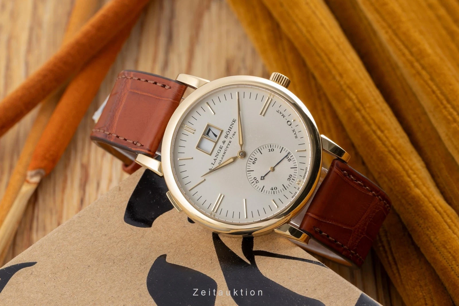 A. Lange & Söhne Langematik SAX-O-MAT 18K Gold Automatik Herrenuhr Ref. 308.021