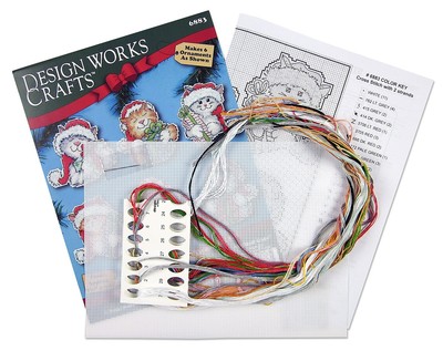 Design Works Kunststoff Leinwand Ornament Kit 3,5''X3,5'' Set mit 6 Katzen (14 Stück) DW68