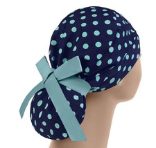 Scrub hat, scrub cap ponytail, surgical scrub hats, surgery caps, polka dot