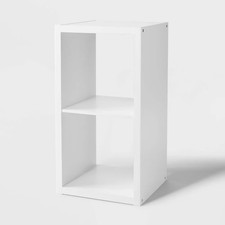 Organizador de 2 cubos de 13"" blanco - Brightroom: estantería de almacenamiento de cubos de MDF con