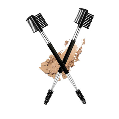2PCS Eyebrow Eyelash Brush 3 Head Eyelash Comb Double Head Brush Makeup Grooming