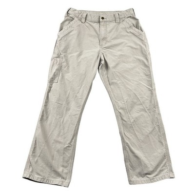 Carhartt Pants Mens 32x27 Loose Fit Utility Work Pant Beige Workwear Streetwear