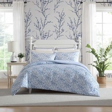 Full/Queen Comforter Set, Soft Cotton Bedding with Matching Shams, Floral Home D