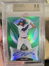2019 Leaf Valiant Green Prismatic rookie card of Greg Jones. rookie card picture