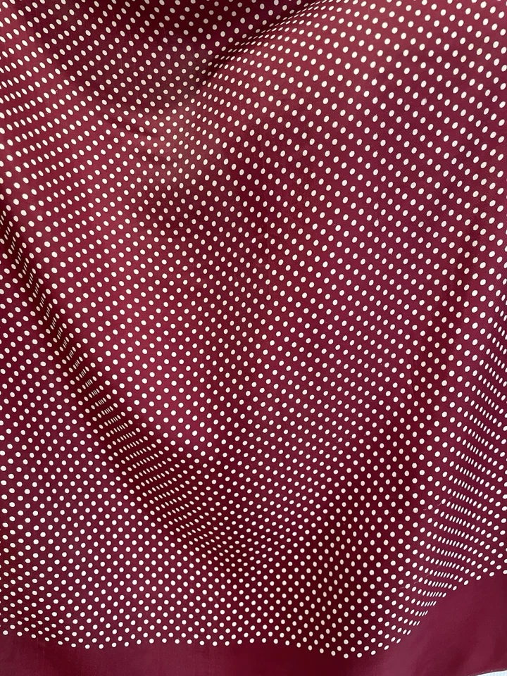 Vintage Burgundy Polka Dot Scarf Square Retro Elegant Neck Head Wrap Classic #A7 - Image 3 of 3