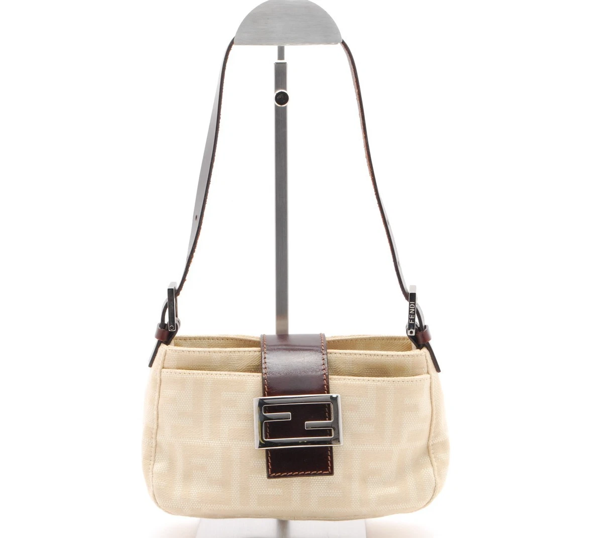 Fendi — FENDI Mamma Handbag shoulder bag Ivory Zucca Canvas