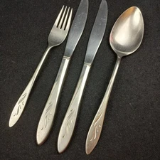 4 pieces Oneidacraft Ember Glow Knives Salad Fork Serving Spoon
