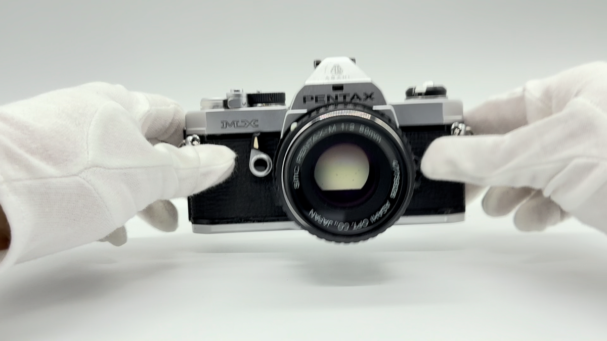 Excellent] Pentax MX 35mm Silver SMC Pentax-M 50mm F2 Lens SLR