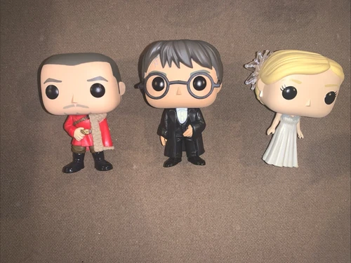Harry Potter Yule Ball Funko Pops - Harry Potter, Fleur Delacour, Viktor Krum.