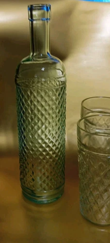 6件套复古绗缝钻石尖锚挂眼镜和匹配瓶 - 第 3 张/共 7 张