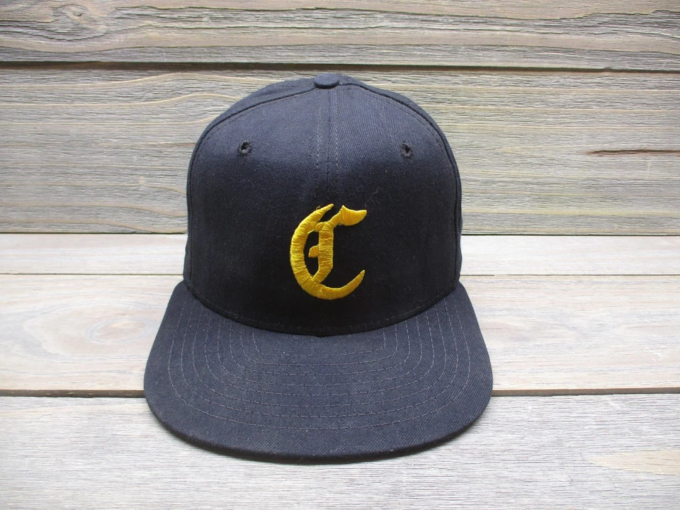 Vintage New Era Hat Cap Fitted Mens 6 3/4 Black Yellow Embroidered Made USA 90s - Image 2 of 4