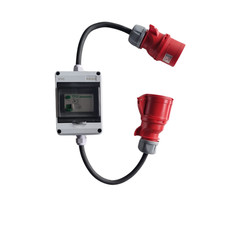 CEE Starkstrom Adapter mit FI Schalter Kupplung Stecker 2m 32A  5x4mm²  32A/32A