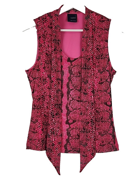 NOW Made In Australia Animal Print Tank Top Womens Pink Size L Lined