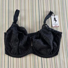 Sculptresse by Panache Estel Full Cup Bra Womens 38H Black Lace Mesh Underwire