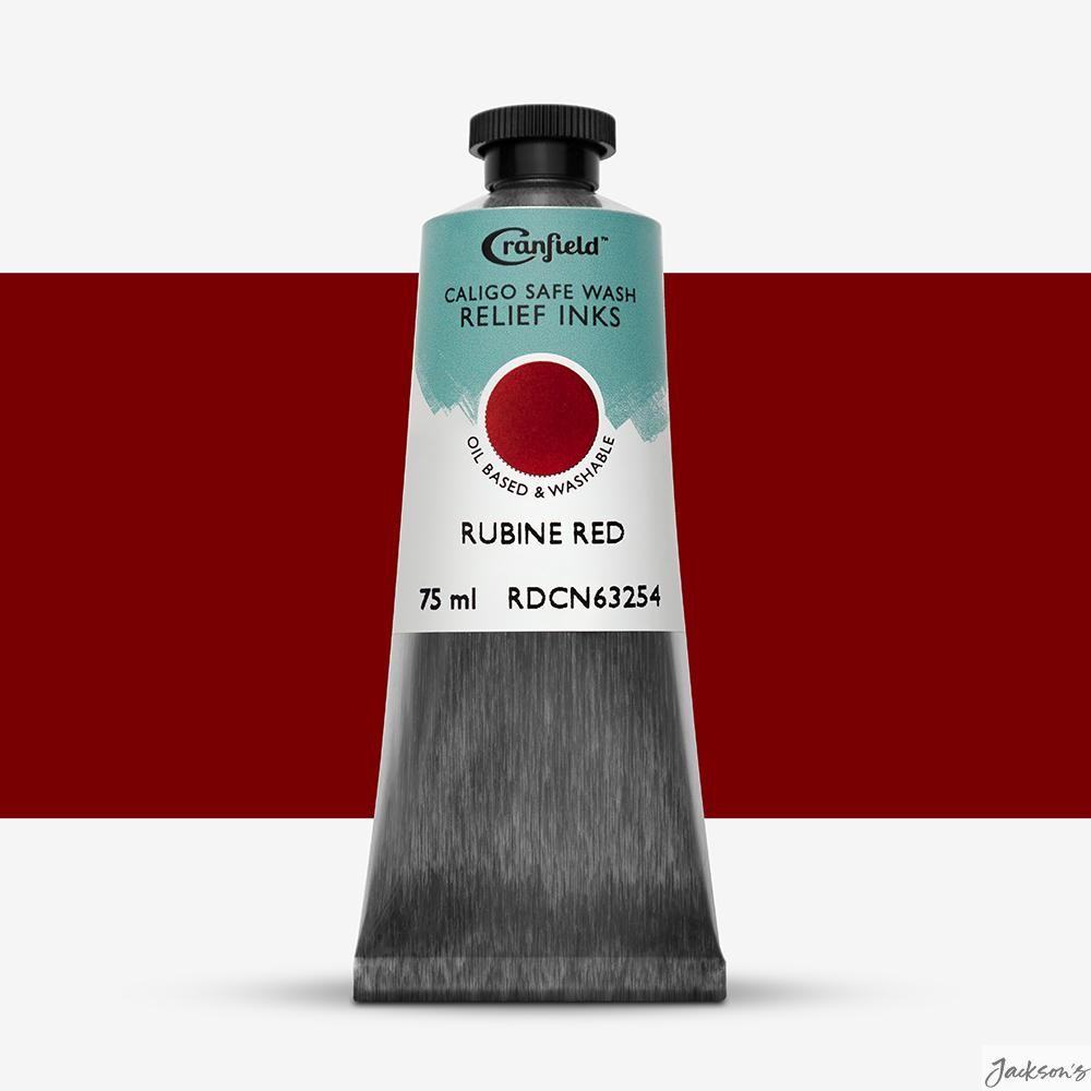 Cranfield Caligo Safe Wash Relief Ink Oil Based 75ml Rubine Red Printmaking