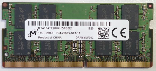 Micron 16GB DDR4 PC4-21300 2666MHz (1 x 16GB) 260pin Laptop Arbeitsspeicher Ram Module