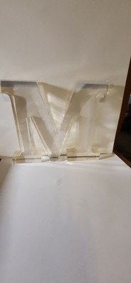 9 1/4'' Lucite monogram ''M'' figurine