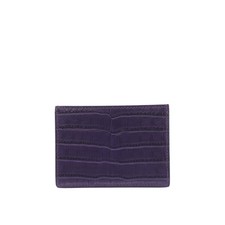 Hermès Wallet Amethyst/Black Alligator “mysore” Card Holder 1000