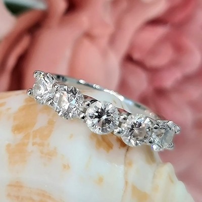 Damen Designer Band 1,50 ct Lab Created Rundschliff Diamant 950 Platin E F VVS2