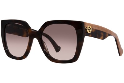Gucci GG1300S 003 Sunglasses Women's Havana/Crystal/Brown Square