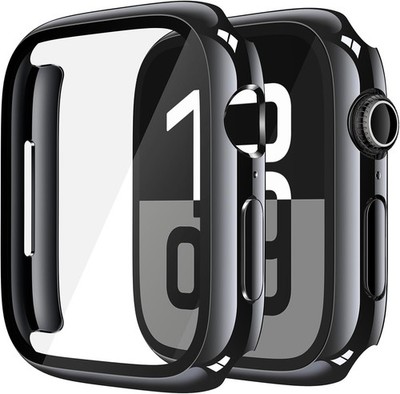 2 Pack Tempered Glass Case for Apple Watch Series 11 46mm, Ultra-Thin Scratch-Re