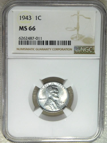 1943 P Lincoln Steel Cent NGC MS66 Very Bright Luster Just Graded #Z353Z