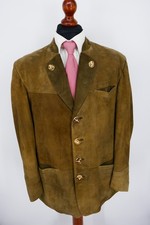 Julius Lang Trachten Lederjacke Gr.25 100% Leder Antik Oliv absoluter Top Zust.