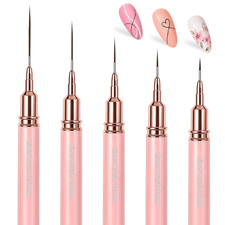 Metallic Nail Art Brushes, 5/8/12/20/25Mm Non-Slip Liner Brushes Set, 5Pcs