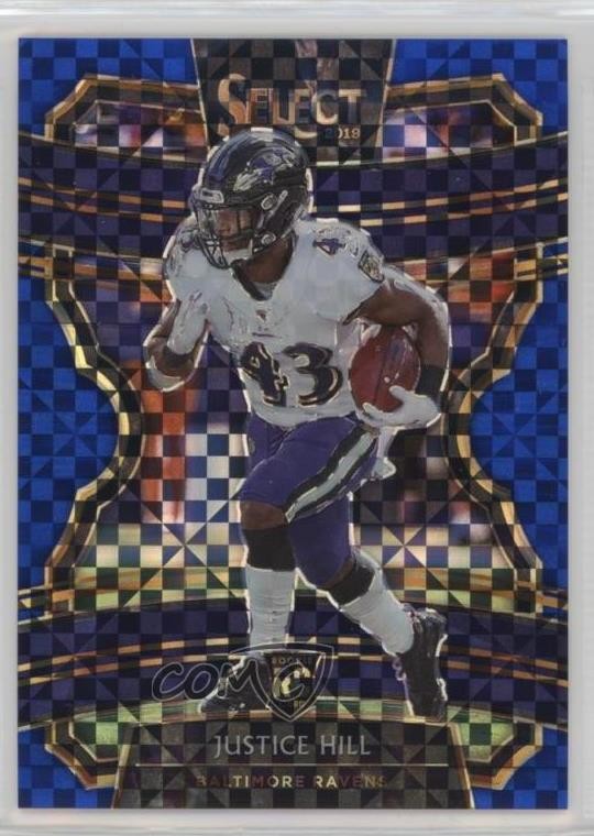 2019 Panini Select Concourse Blue Prizm 24/175 Justice Hill #28 Rookie RC 13c1