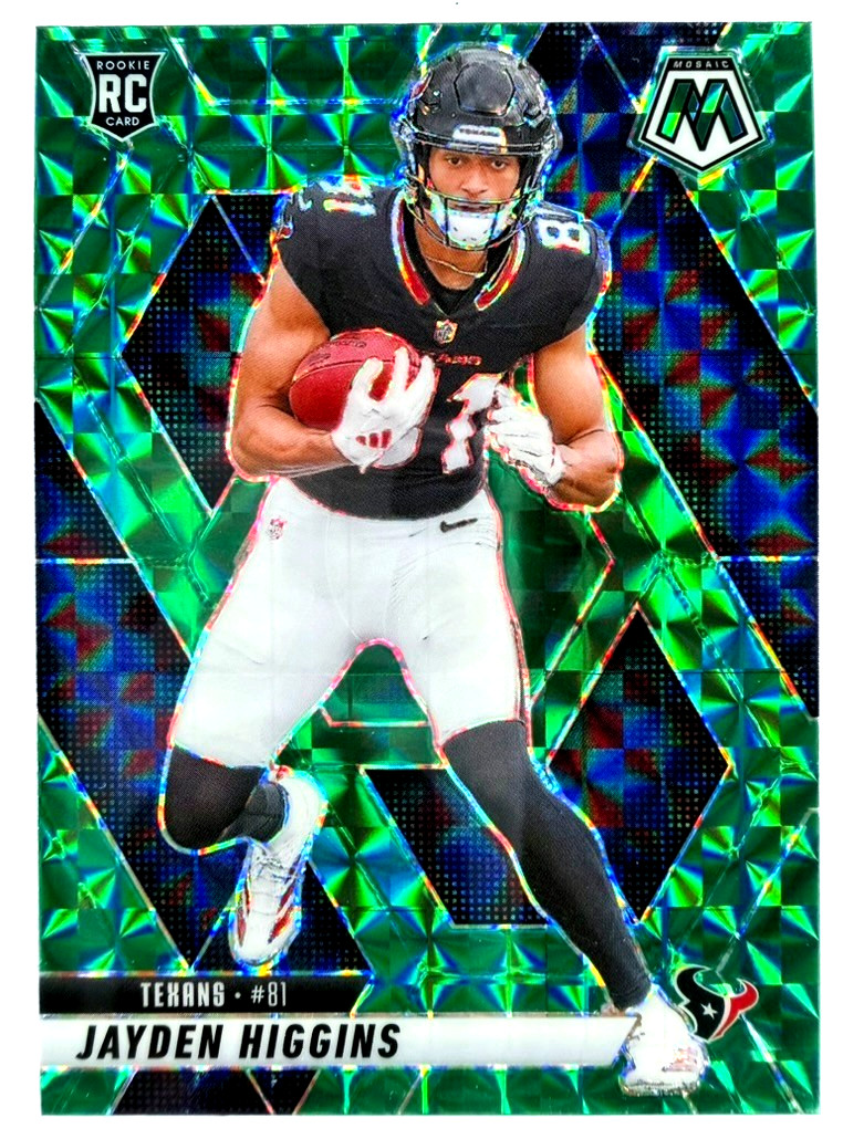 2025 Panini Mosaic JAYDEN HIGGINS #346 RC Rookie Green Prizm - Houston Texans