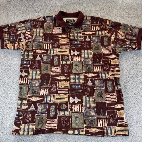 Men’s Chaps Ralph Lauren SS Vintage Large Fishing Print Polo Shirt - Bild 2 von 12