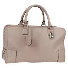 LOEWE Anagram Amazona 36 Hand Bag Leather Gray Silver Auth yk18883V