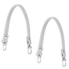2 Pcs Leather Purse Handle Strap 10" Purse Strap DIY Replacement Silver