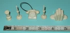 Old 1950's Marx Doll House TELEPHONE + CANDLESTICKS + VASE + BOOKS To Playsets