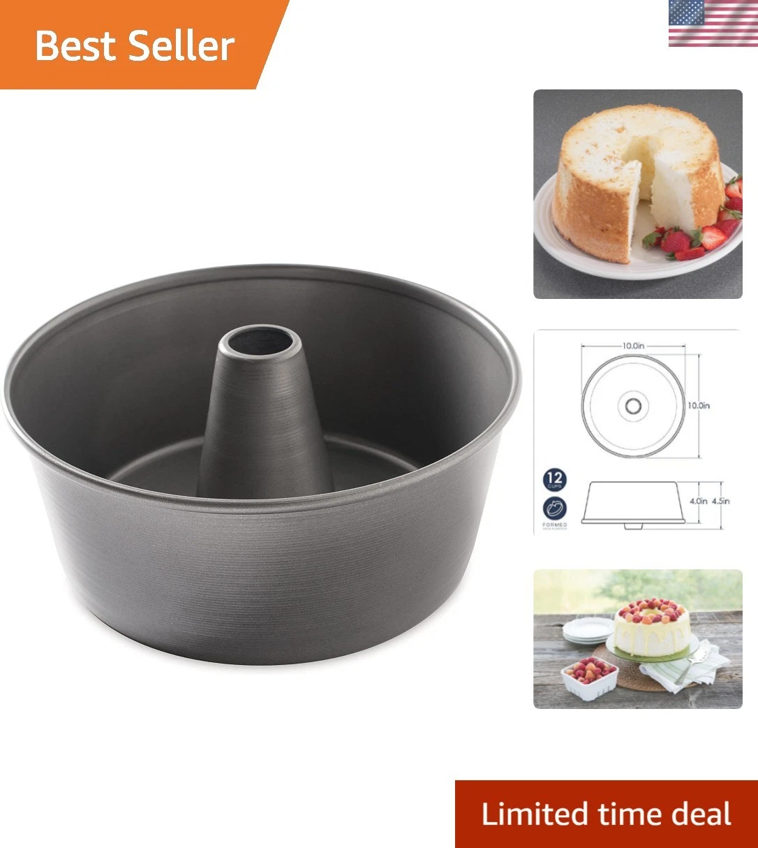 Professional-Weight Aluminum Cake Pan 16 Cups - Oven Safe & Easy Cleanup