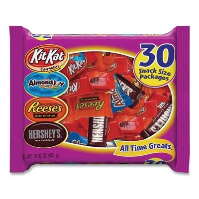 Hershey's All Time Greats Milk Chocolate Pack, 15.92 oz Bag, 30/Bag, 2 Bags/Pack