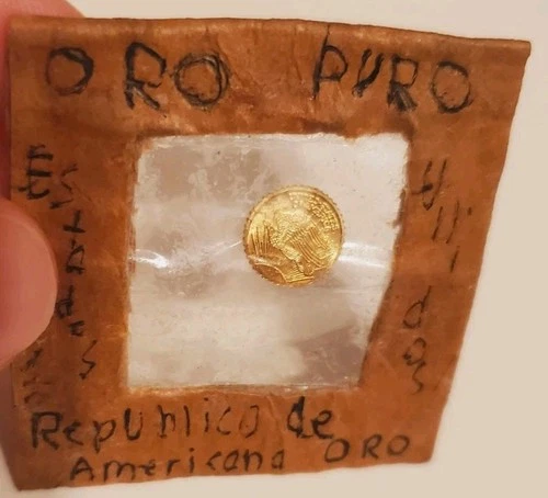 1872 Gold Fifty Cent Liberty Princess Of Mexico One Dollar Coin- With Holder