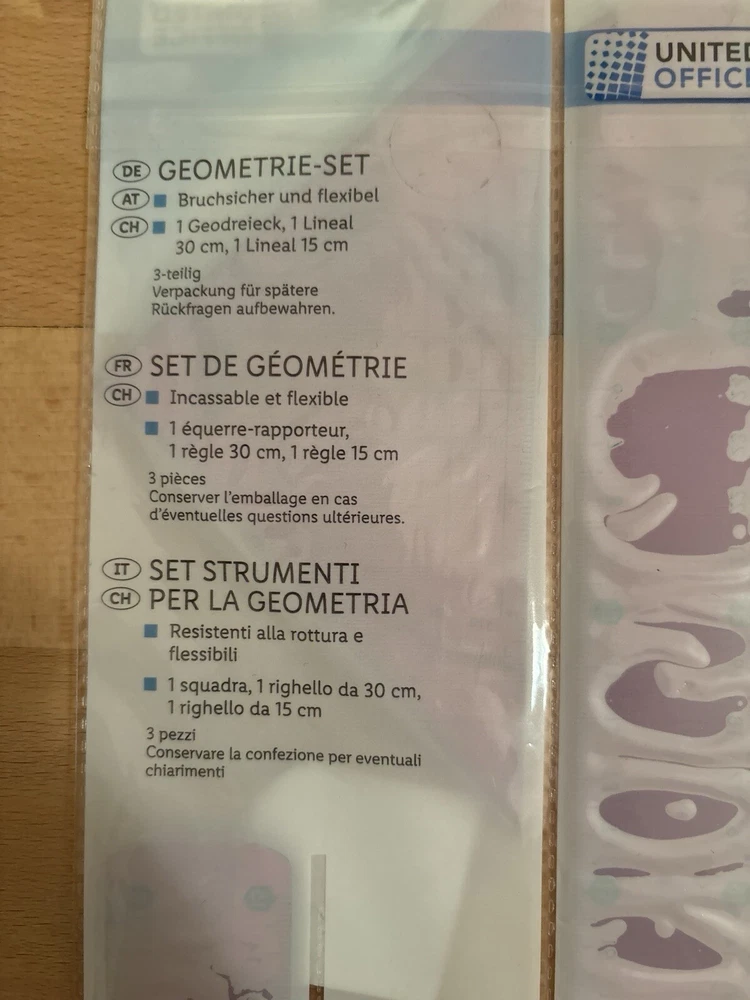 Geometrie Set, Geodreieck, Lineal usw. pink