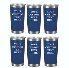 6pk Custom Engraved Tumbler Cup Water Bottle Military Mug Coffee Thermos Glass